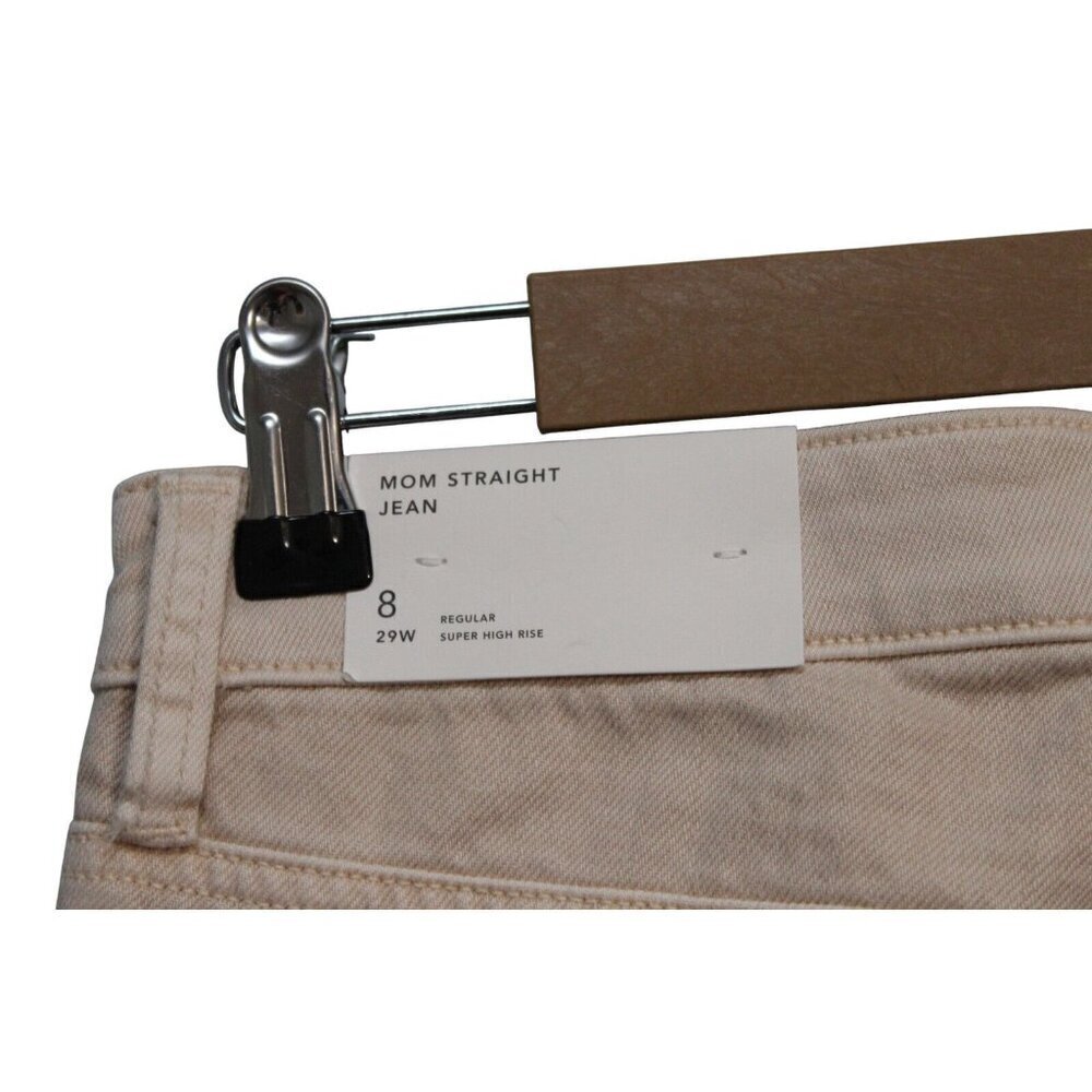 NWT American Eagle Jeans Size 8 / 29 High Rise Mom Straight Beige Denim Preppy - Picture 12 of 15